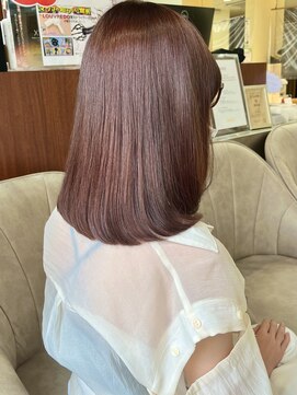 クオリス 上板橋店(QUALIS) 大人かわいい☆レッドブラウン暖色ワンカールボブ鎖骨ミディツヤ