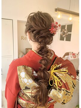 リラヘアー(Rela hair) 成人式編みおろしスタイル