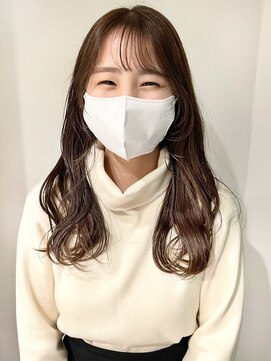 ラミエバイメルト 下北沢(lamie by melt) 毛利/顔まりレイヤーロング ブリーチなしダブルカラーベージュ