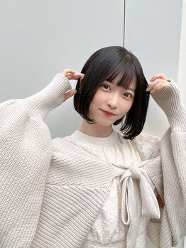 黒髪 ボブ 平行ボブ ナチュラル 透明感：L180534118｜ホットペッパー