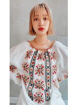 エース (ACE)&nbsp;ACE横浜　ホワイトピンクベージュ×大人かわいいボブ