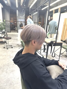 トリニティ 本厚木(trinity) メンズ前下がりホワイトグレージュ本厚木