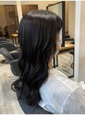 顔周りレイヤーカットくびれヘアミルクティーベージュカラー
