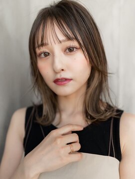 ケアリー 浦和美園(Carelly) 大人かわいい前髪セシルカットココアブラウンフリンジウェーブ