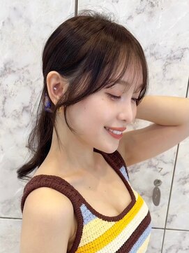 ハローバイシー 仙台(Hello by Sea) ミディアム×暗めカラー[デザインカラー/フェイスフレーミング]