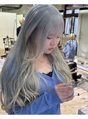 ホワイトシルバーハイトーンカラーハイトーンロング2ブリーチ