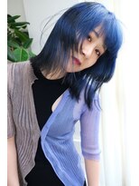 ネス(ness)&nbsp;ブルー/デザインカラー/エンドカラー/ステップカット/姫カット