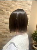 透明感カラー/トリートメント/切りっぱなしボブ/韓国風
