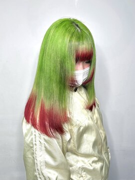 ザ オーダー(THE ORDER) 原色グリーン レッドエンドグラデーションデザイン