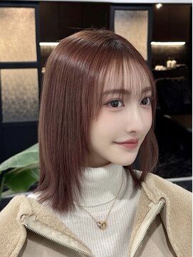 ピリオド 赤坂(Period.) ショートヘアーピンクベージュ髪質改善 赤坂見附