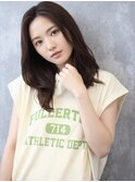 透明感♪髪質改善カラー小顔艶感前下がりロングレイヤー