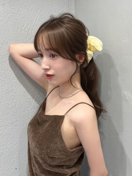 ボタン シブヤ(VOTAN SHIBUYA) 顔周りカット/前髪カット/透明感カラー/レイヤー/オリーブ