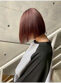 ぱつっとボブ/暖色カラー