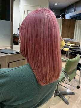 アウラ(AURA) 盛岡ケアブリーチカラーペールピンクベージュショコラブラウン◆