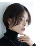 韓国風小顔レイヤーショート × 艶感イルミナカラー