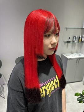 プライズ 成増店(prize) ビビットレッド×ブラックエンドカラーダブルカラー成増