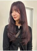 レイヤーカット ラベンダーグレージュ 透明感 顔周りカット 20代
