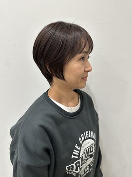 大人カジュアルショート×マロンベージュ