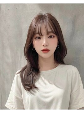 くびれ巻き韓国風ヘア