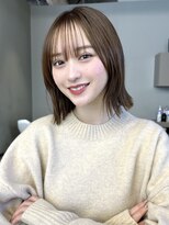 トリッカ シブヤ(TRICCA SHIBUYA) 大人ボブ渋谷レイヤーカットミディアムボブベージュイメチェン