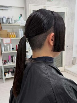 プライズ 表参道原宿店(prize) ツーブロックポニーテール刈り上げ女子姫カットジェンダーレス