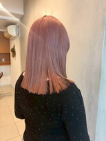 リアン(Lien)&nbsp;透明感ハイトーンピンクアッシュ/ミディアムストレートボブ