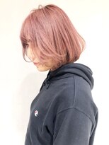 ベイビーピンク_ハイライトカラーセミウェットウェーブ_ba280922
