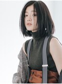 くびれヘア顔周り韓国レイヤーカット黒髪ショートミディアム/柏