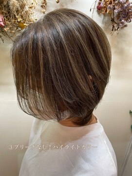 ティージェー天気予報 パートナイン 末広店(TJ Part9) ブリーチなし！ハイライト×丸みショート♪