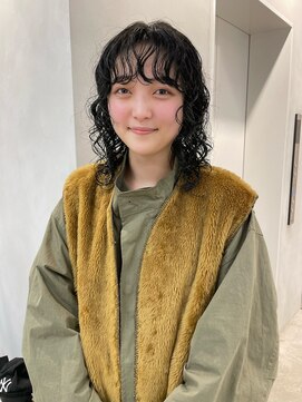 フィルムス 渋谷(FILMS) ウルフ/パーマ/レイヤーカット/グレーベージュ/