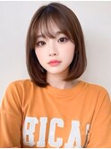 内巻きボブ×シースルーバング