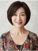 70代にオススメ★ナチュラルふんわりショートボブ