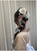 サイド編み込み三つ編みまとめ髪セット