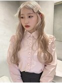 くびれヘア/アプリコットオレンジ/夏のヘアアレンジ/梅田
