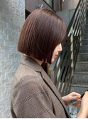 乾かすだけでキマる髪/ケアカラーナチュラル切りっぱなしボブ