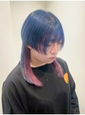ブルー/ピンク/ケアブリーチ/ブリーチ/表参道/原宿