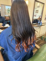 オーリー 上里本庄店(OLLIE) 毛先カラーのオレンジ◎