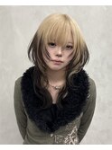 ウルフカット×デザインカラー