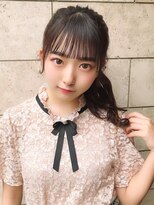 アフロート ディル(AFLOAT D'L) ぱっつん前髪黒髪小顔可愛い顔まわりカットシースルーバングヘア