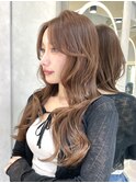 コーラルベージュ/顔周りカット/レイヤーカット/韓国巻き/0505