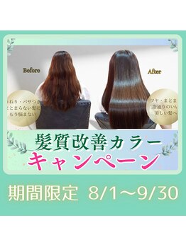 ソメ ビオルネ枚方店(SOME)の写真/カラーするたび、ツヤ髪へ。髪をいたわり、大切に育てる髪質改善カラー