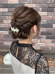 〈wave小豆餅店〉結婚式 披露宴 ヘアセット アレンジ シ二オン