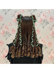 ハーフツインおだんご[ヘアセット]