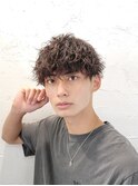 ツイストスパイラルパーマ無造作マッシュコンマヘアアップバング