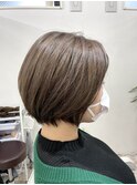 Wカラー　ショートボブ×グレージュ@1101_hairstyle ●105●