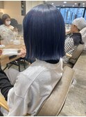 ブリーチ一回のネイビーカラー stylist 聖斗