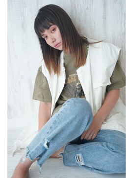 ニューヨークニューヨーク テラッソ姫路店(NYNY) ハイライトベージュロンググレージュレイヤーカット外国人風