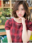 くせ毛風ボブパーマ抜け感エアリーミディc5大宮20代30代40代