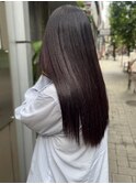 ワインレッドカラー 暗髪 暖色 ブリーチ無しカラー 美髪
