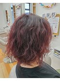 暖色系パーマスタイル